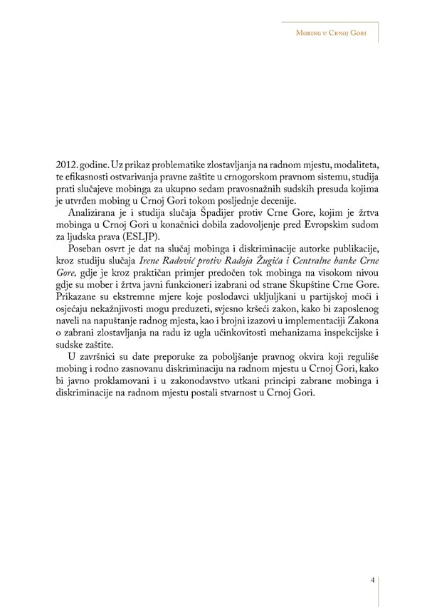 Mobbing and gender based discrimination in Montenegro by Irena Radovic - Page 15