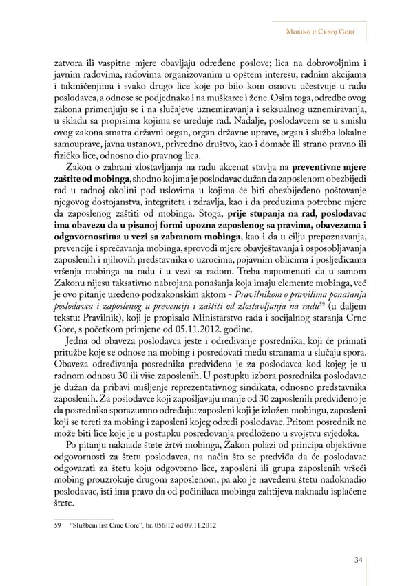 Mobbing and gender based discrimination in Montenegro by Irena Radovic - Page 45