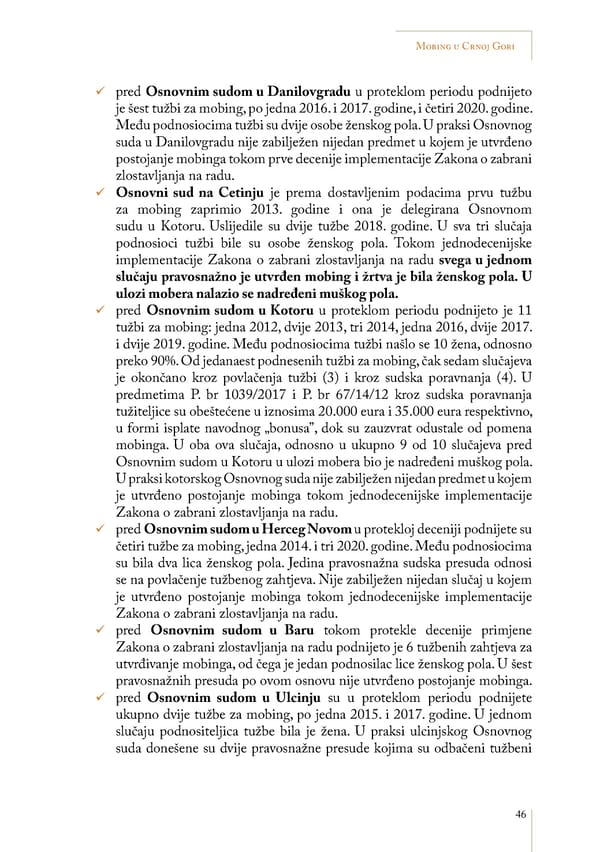 Mobbing and gender based discrimination in Montenegro by Irena Radovic - Page 57