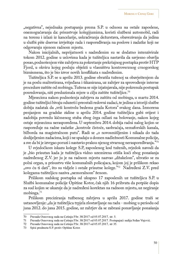 Mobbing and gender based discrimination in Montenegro by Irena Radovic - Page 61