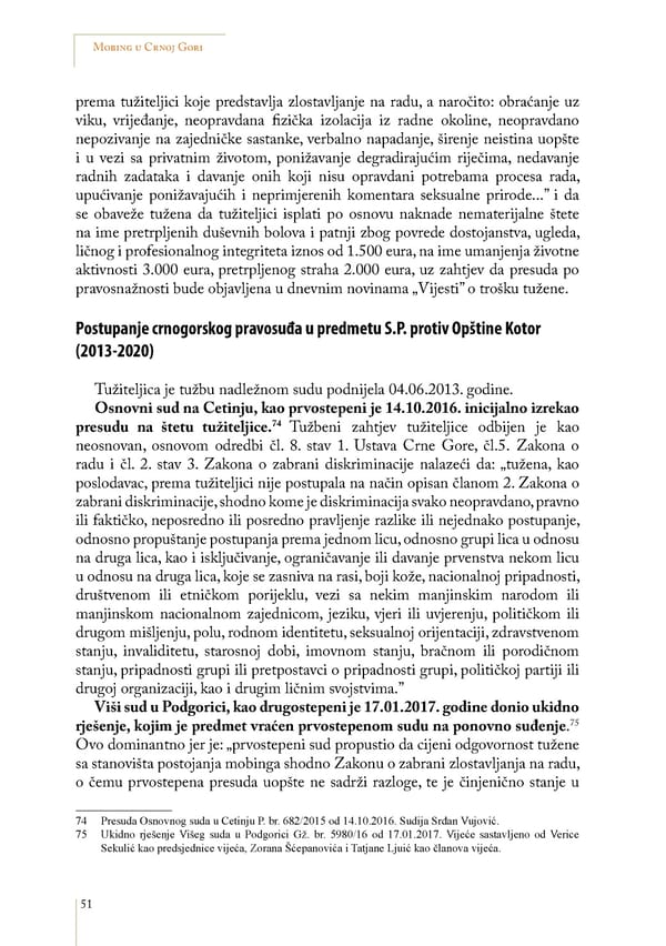 Mobbing and gender based discrimination in Montenegro by Irena Radovic - Page 62