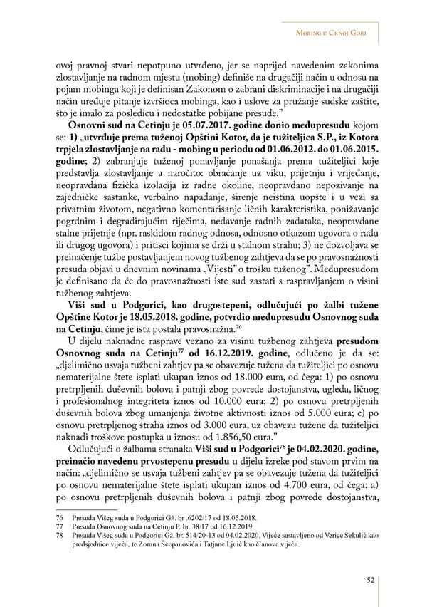 Mobbing and gender based discrimination in Montenegro by Irena Radovic - Page 63