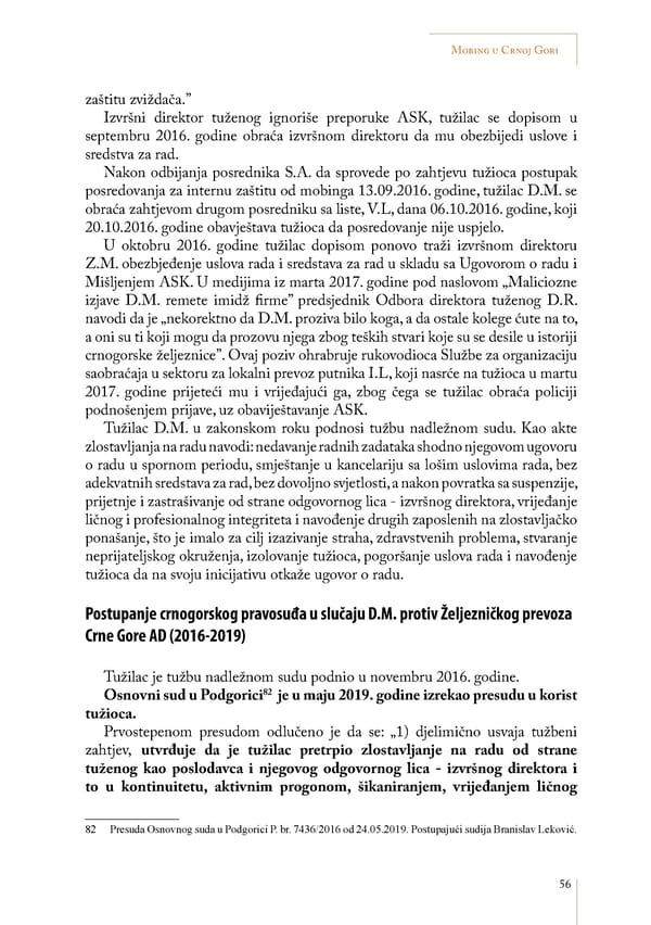 Mobbing and gender based discrimination in Montenegro by Irena Radovic - Page 67