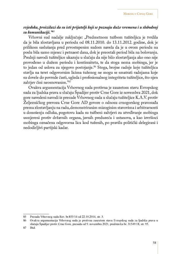 Mobbing and gender based discrimination in Montenegro by Irena Radovic - Page 69