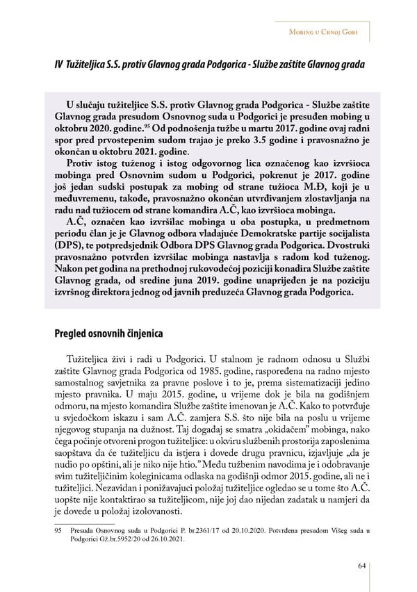 Mobbing and gender based discrimination in Montenegro by Irena Radovic - Page 75