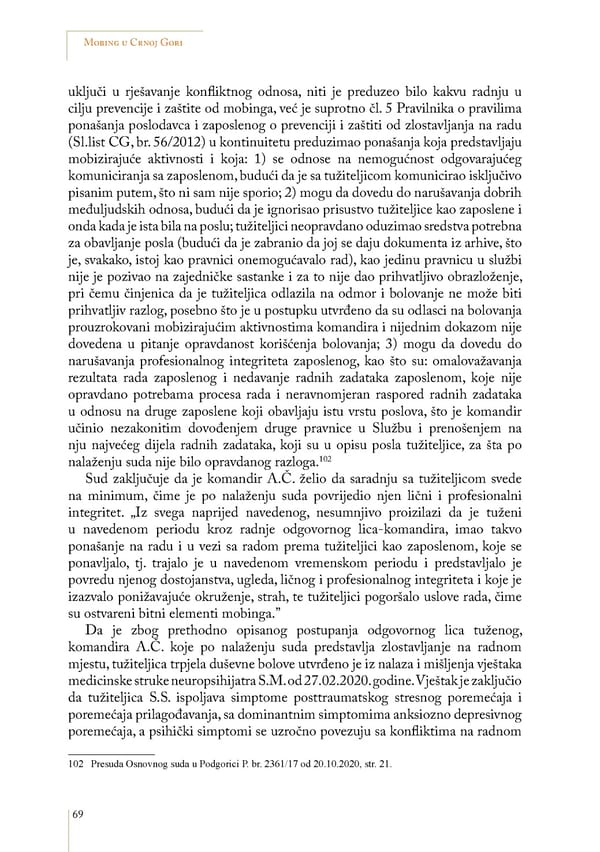 Mobbing and gender based discrimination in Montenegro by Irena Radovic - Page 80