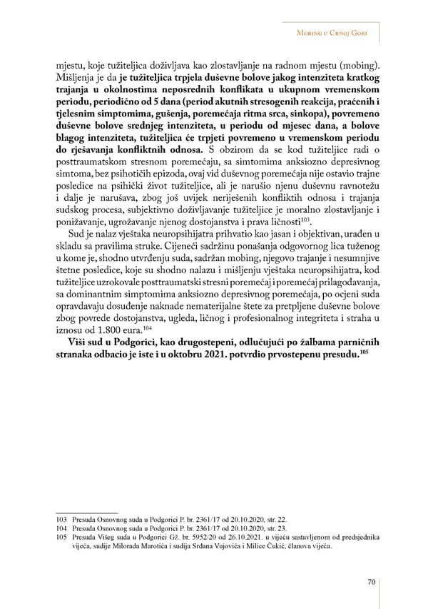 Mobbing and gender based discrimination in Montenegro by Irena Radovic - Page 81