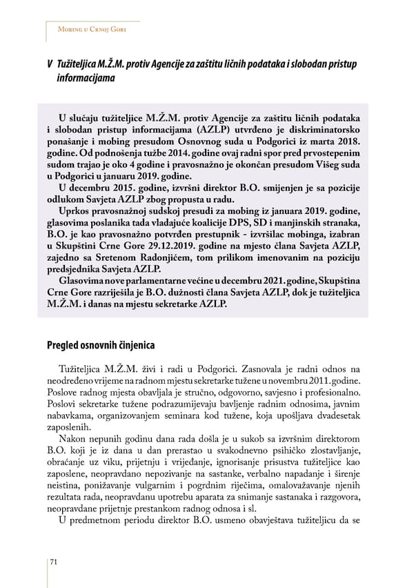 Mobbing and gender based discrimination in Montenegro by Irena Radovic - Page 82