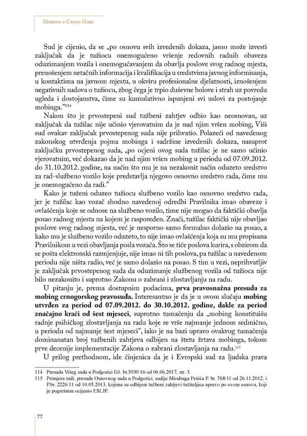 Mobbing and gender based discrimination in Montenegro by Irena Radovic - Page 88