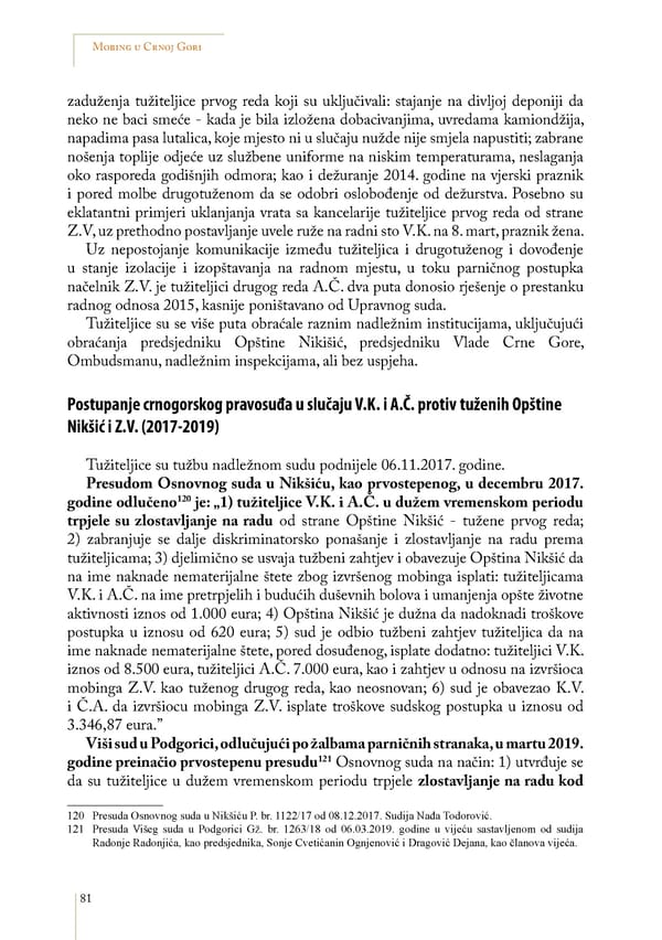 Mobbing and gender based discrimination in Montenegro by Irena Radovic - Page 92