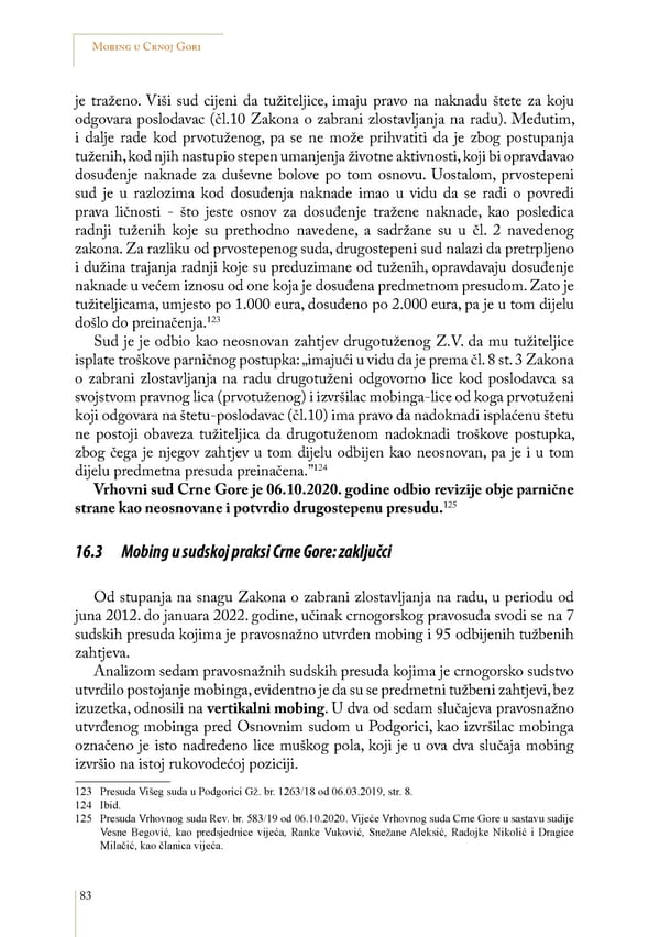 Mobbing and gender based discrimination in Montenegro by Irena Radovic - Page 94