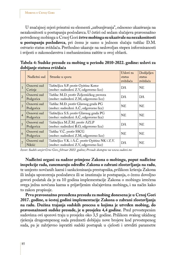 Mobbing and gender based discrimination in Montenegro by Irena Radovic - Page 96