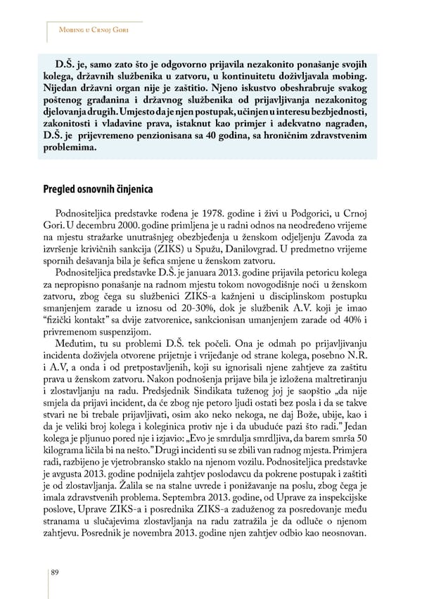 Mobbing and gender based discrimination in Montenegro by Irena Radovic - Page 100