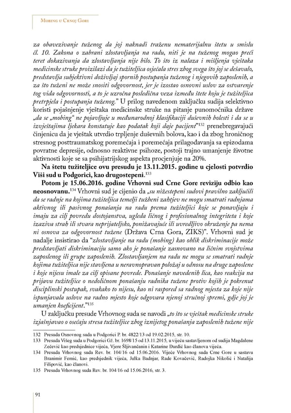 Mobbing and gender based discrimination in Montenegro by Irena Radovic - Page 102