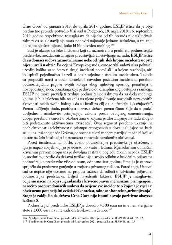 Mobbing and gender based discrimination in Montenegro by Irena Radovic - Page 105