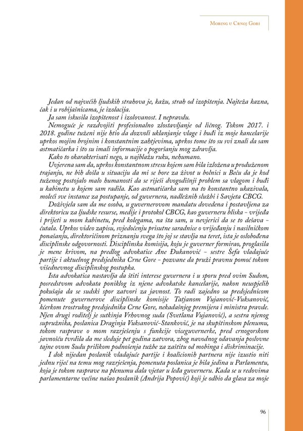 Mobbing and gender based discrimination in Montenegro by Irena Radovic - Page 107