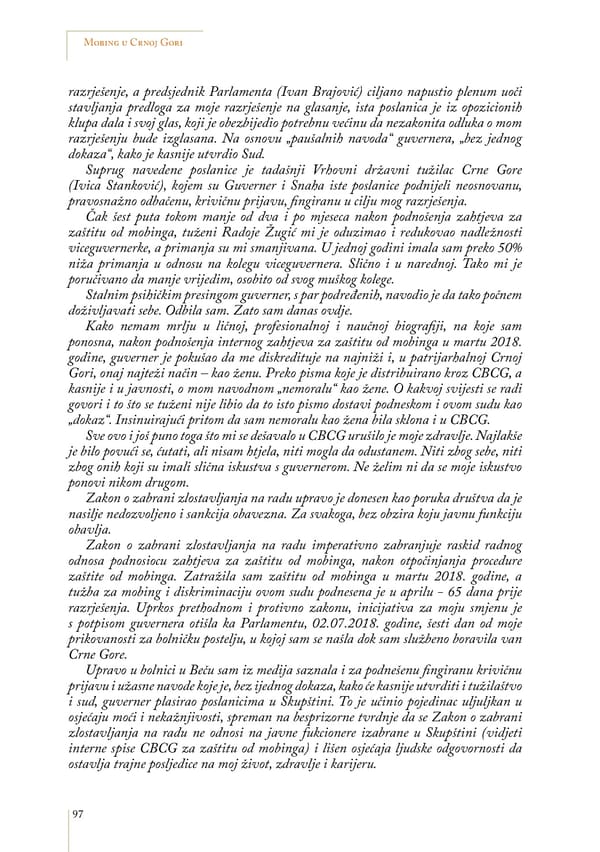 Mobbing and gender based discrimination in Montenegro by Irena Radovic - Page 108