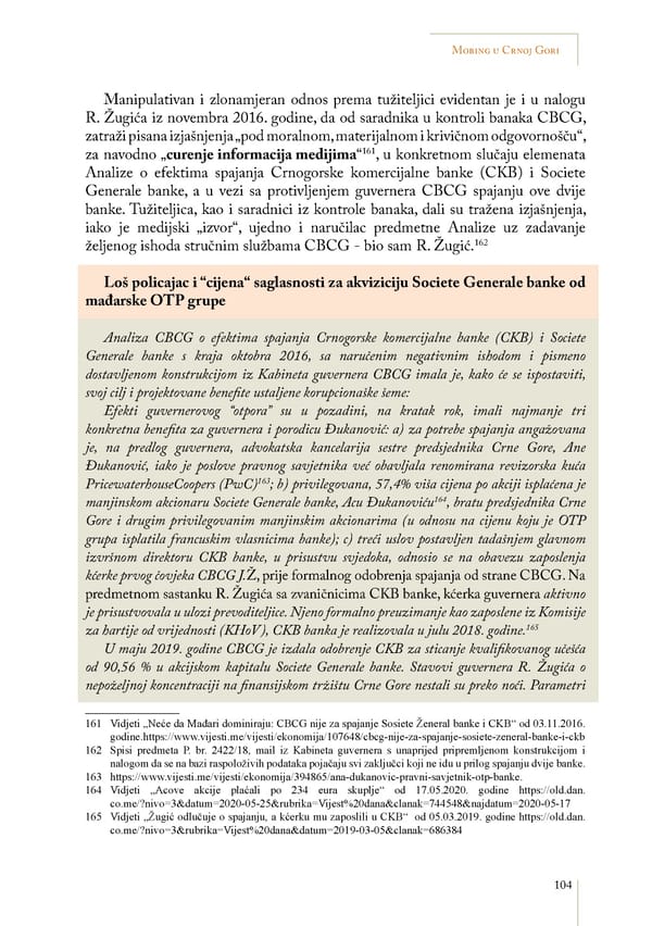 Mobbing and gender based discrimination in Montenegro by Irena Radovic - Page 115