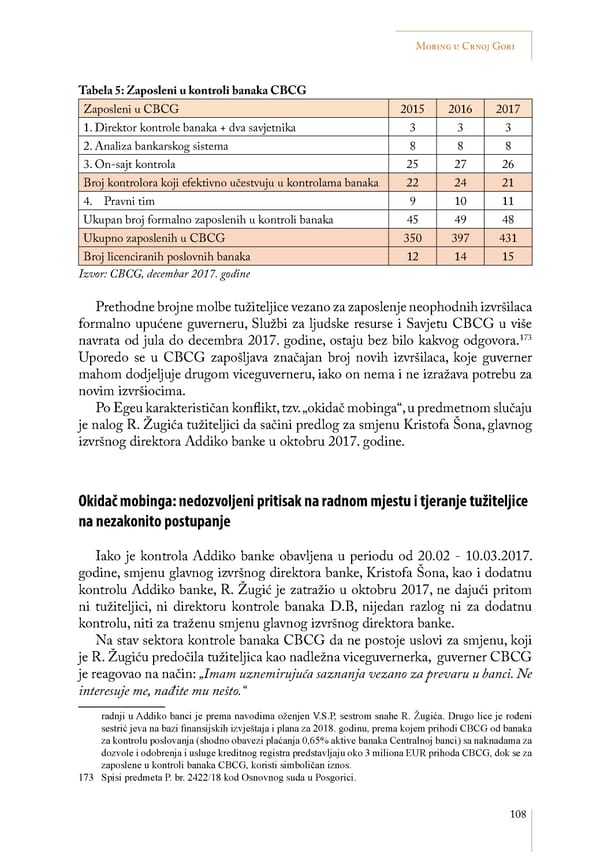 Mobbing and gender based discrimination in Montenegro by Irena Radovic - Page 119