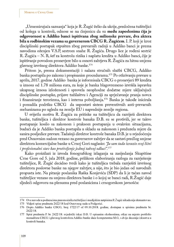 Mobbing and gender based discrimination in Montenegro by Irena Radovic - Page 120