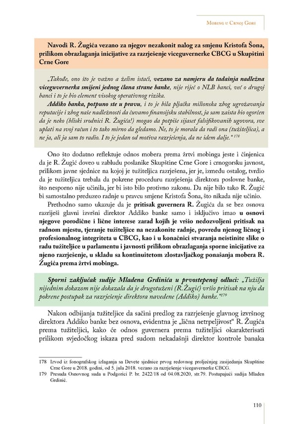 Mobbing and gender based discrimination in Montenegro by Irena Radovic - Page 121