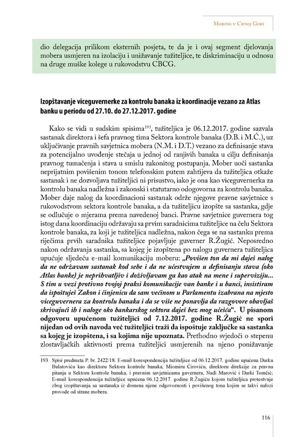 Mobbing and gender based discrimination in Montenegro by Irena Radovic - Page 127