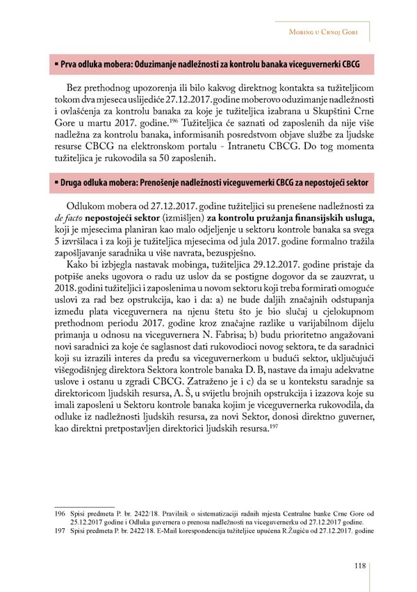 Mobbing and gender based discrimination in Montenegro by Irena Radovic - Page 129