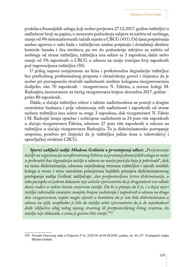 Mobbing and gender based discrimination in Montenegro by Irena Radovic - Page 131