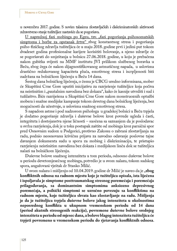 Mobbing and gender based discrimination in Montenegro by Irena Radovic - Page 136