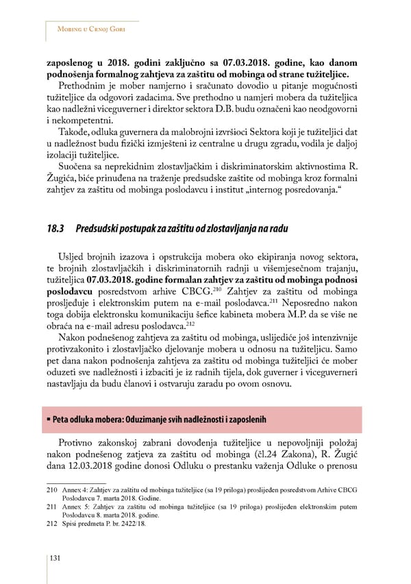 Mobbing and gender based discrimination in Montenegro by Irena Radovic - Page 142