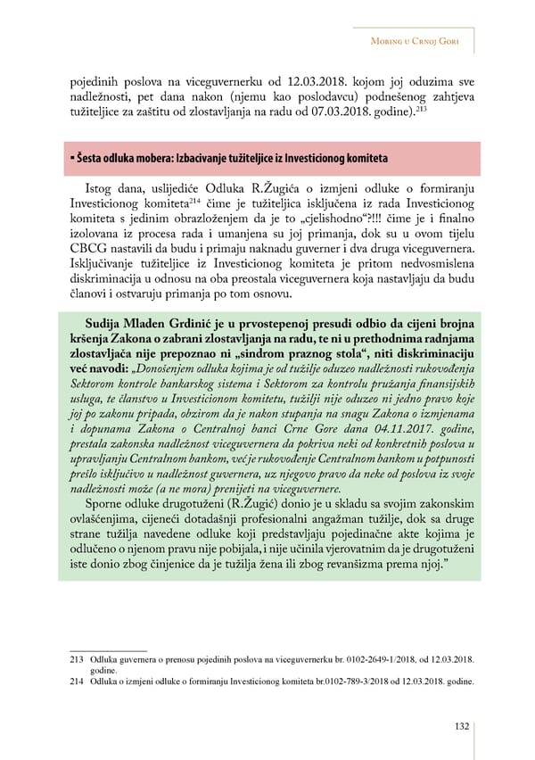 Mobbing and gender based discrimination in Montenegro by Irena Radovic - Page 143