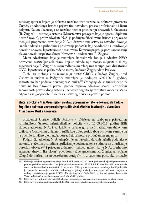 Mobbing and gender based discrimination in Montenegro by Irena Radovic - Page 151