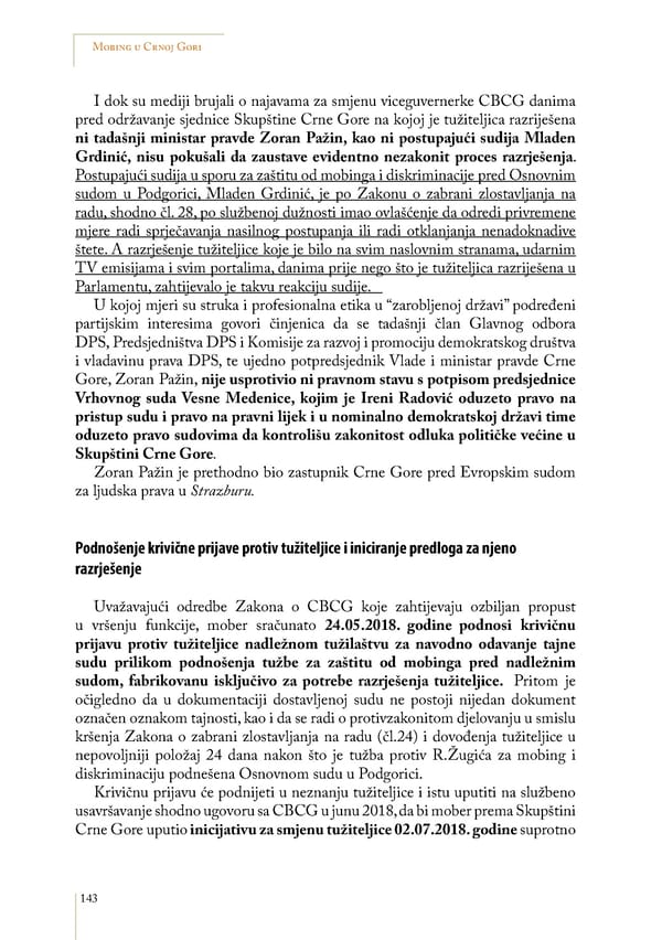 Mobbing and gender based discrimination in Montenegro by Irena Radovic - Page 154