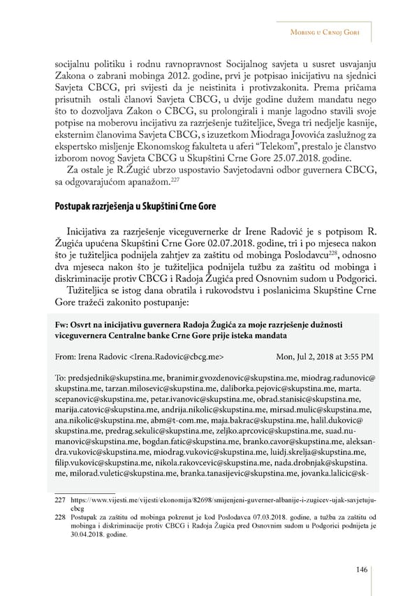 Mobbing and gender based discrimination in Montenegro by Irena Radovic - Page 157