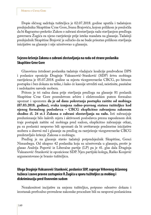 Mobbing and gender based discrimination in Montenegro by Irena Radovic - Page 160