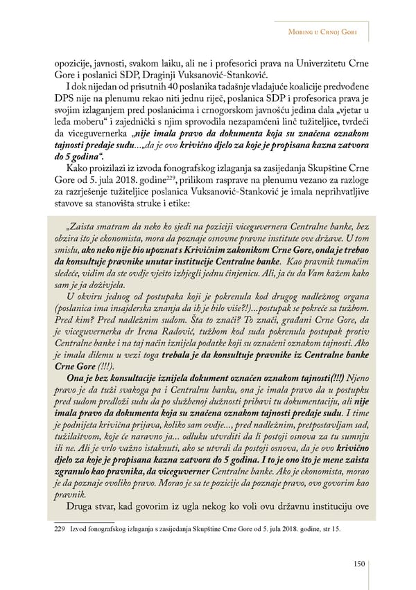 Mobbing and gender based discrimination in Montenegro by Irena Radovic - Page 161