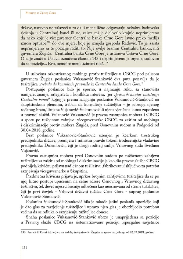 Mobbing and gender based discrimination in Montenegro by Irena Radovic - Page 162