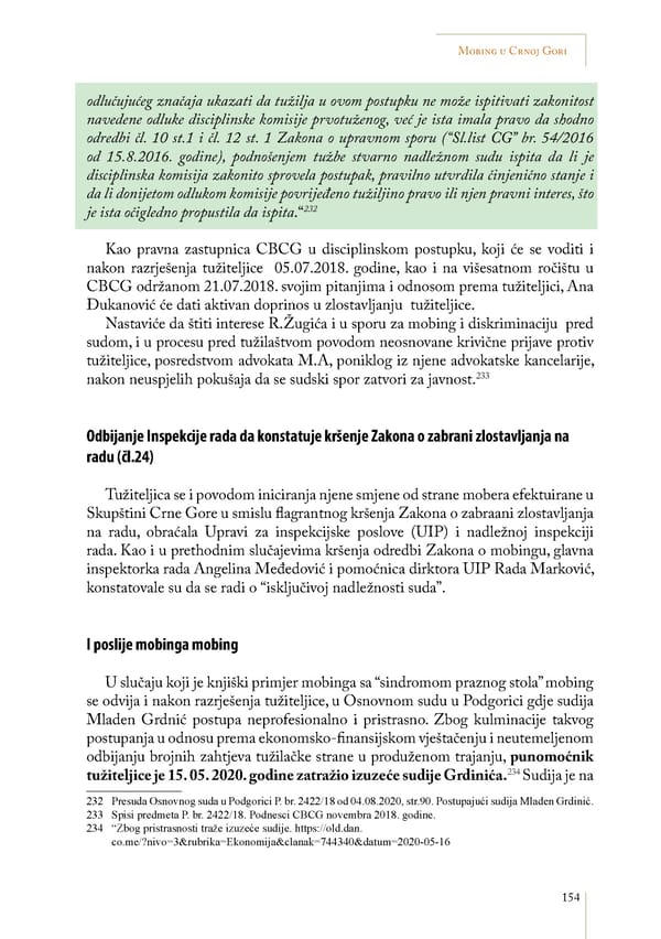 Mobbing and gender based discrimination in Montenegro by Irena Radovic - Page 165