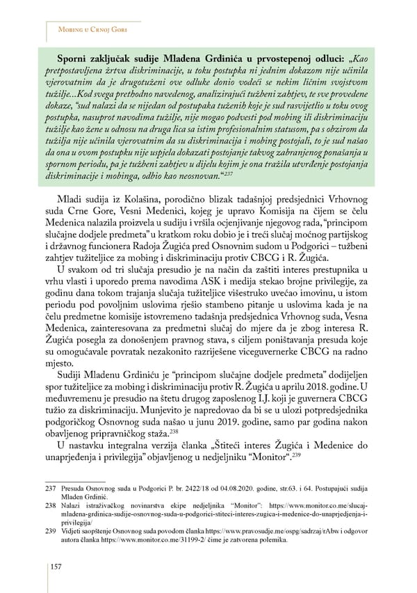 Mobbing and gender based discrimination in Montenegro by Irena Radovic - Page 168