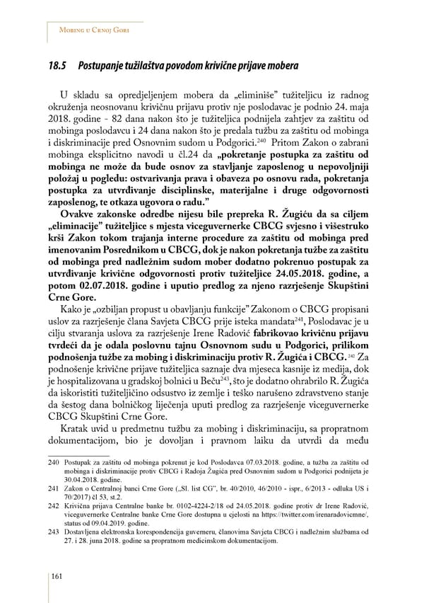 Mobbing and gender based discrimination in Montenegro by Irena Radovic - Page 172