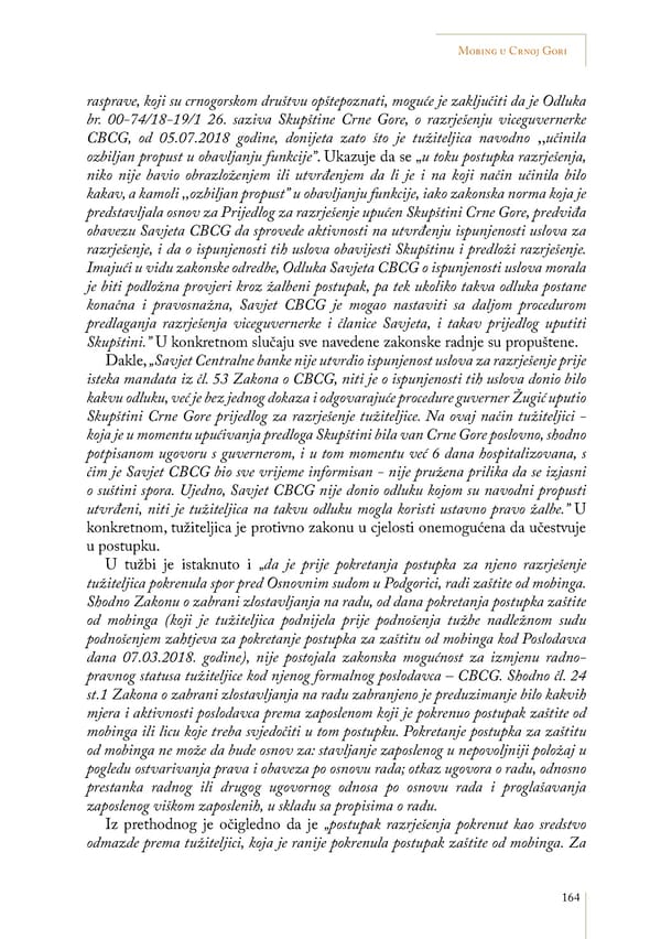 Mobbing and gender based discrimination in Montenegro by Irena Radovic - Page 175