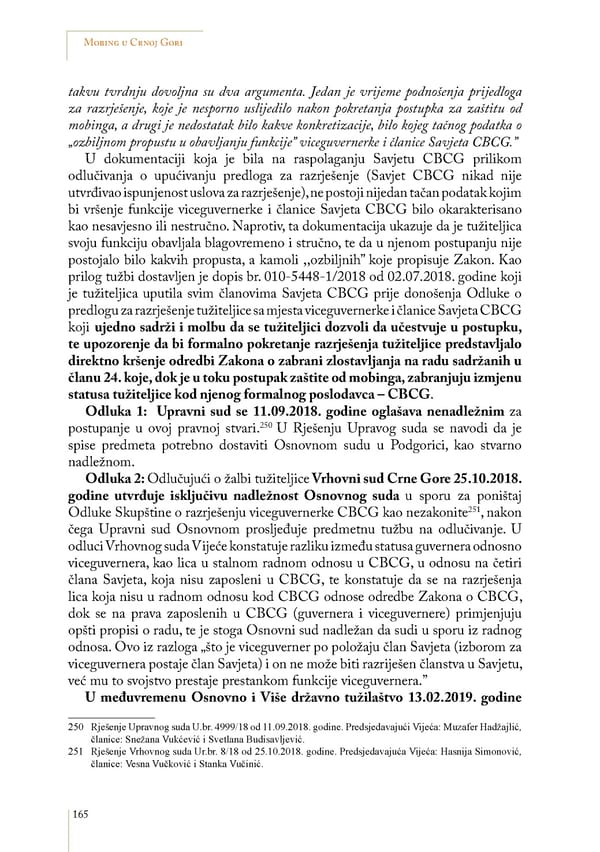 Mobbing and gender based discrimination in Montenegro by Irena Radovic - Page 176