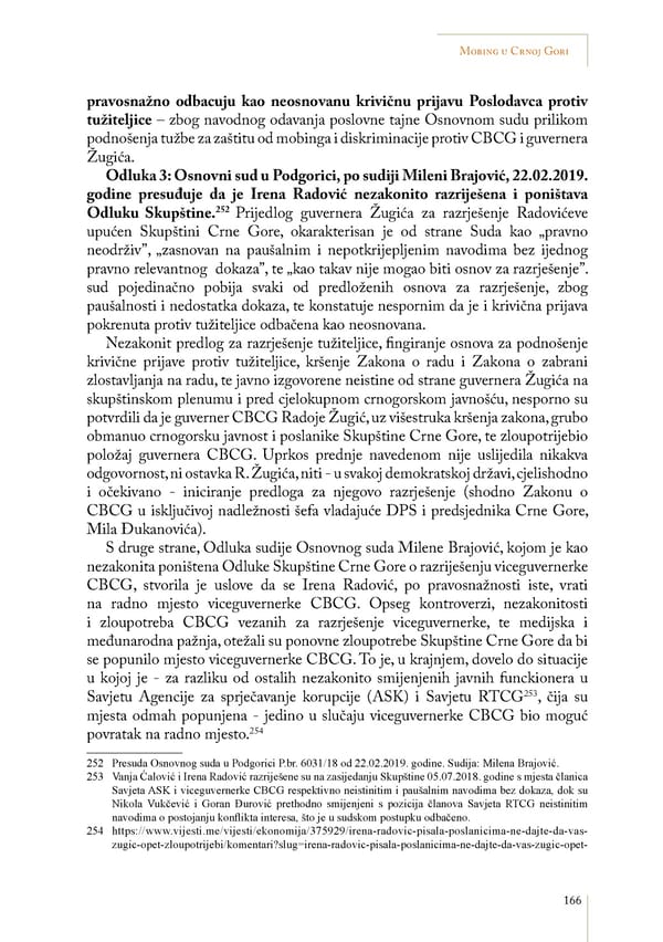 Mobbing and gender based discrimination in Montenegro by Irena Radovic - Page 177