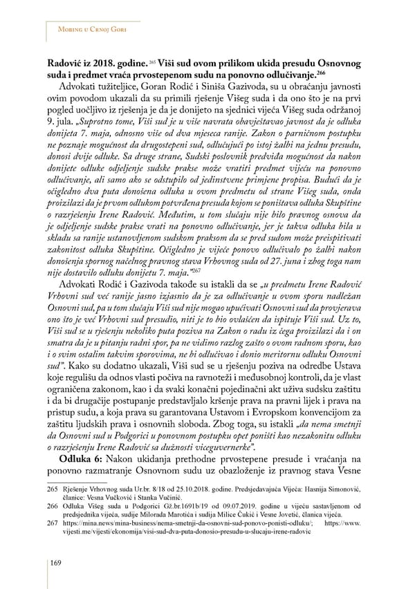 Mobbing and gender based discrimination in Montenegro by Irena Radovic - Page 180