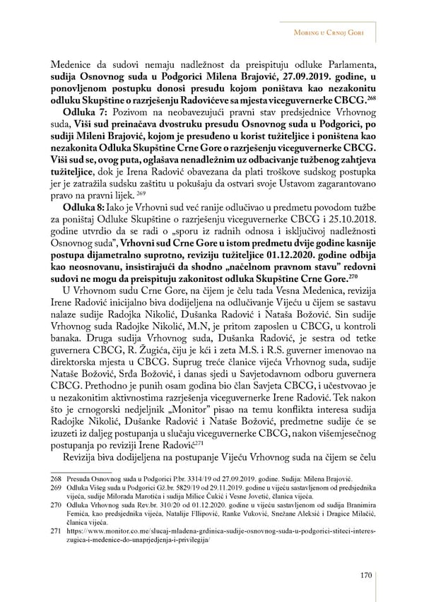 Mobbing and gender based discrimination in Montenegro by Irena Radovic - Page 181