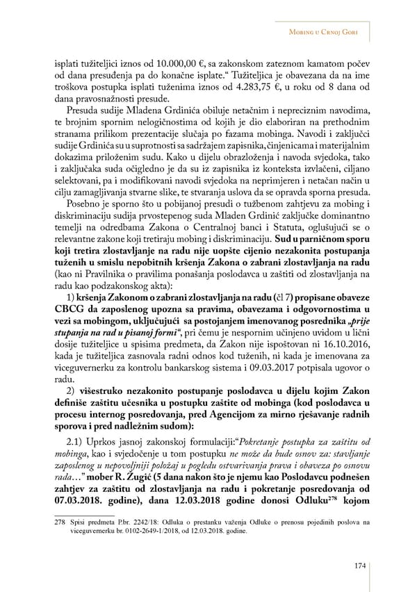 Mobbing and gender based discrimination in Montenegro by Irena Radovic - Page 185