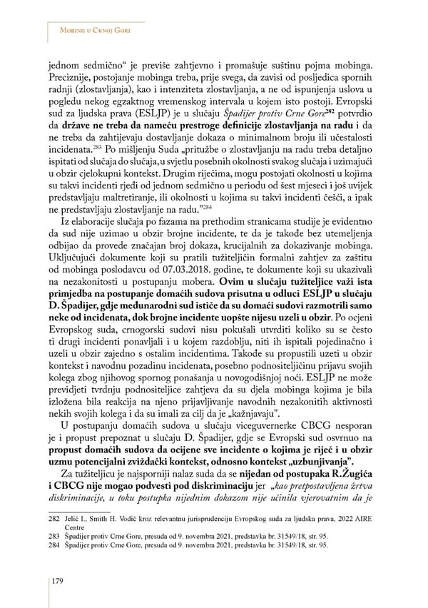 Mobbing and gender based discrimination in Montenegro by Irena Radovic - Page 190