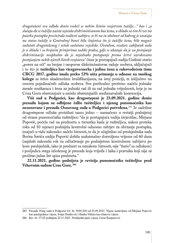 Mobbing and gender based discrimination in Montenegro by Irena Radovic - Page 191