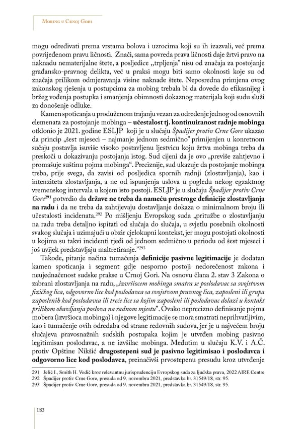 Mobbing and gender based discrimination in Montenegro by Irena Radovic - Page 194