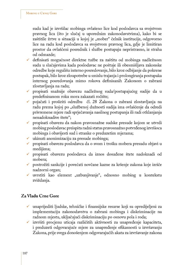 Mobbing and gender based discrimination in Montenegro by Irena Radovic - Page 198